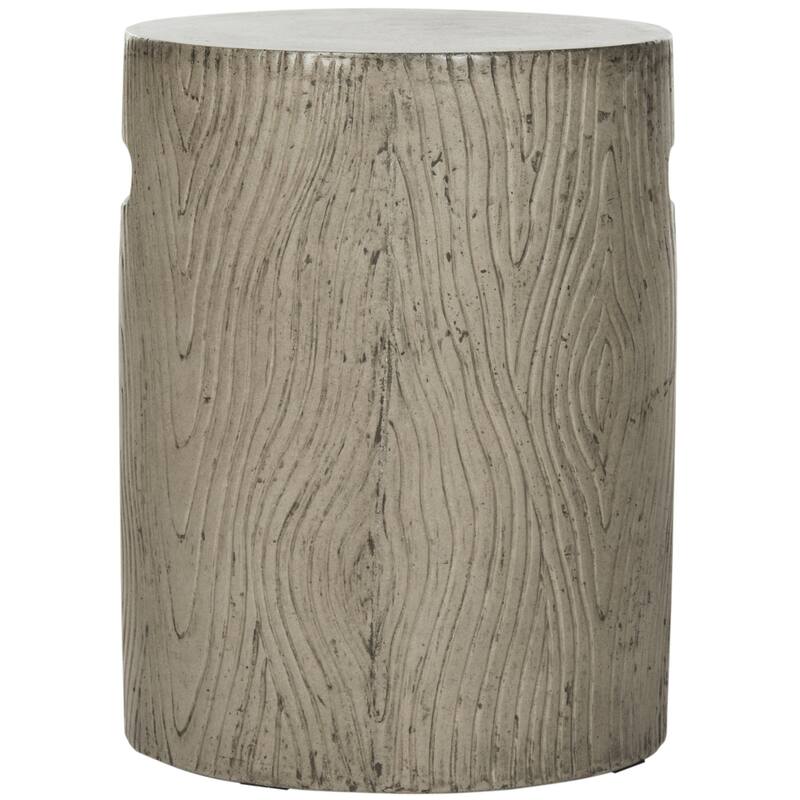 SAFAVIEH Reasilvia Trunk Concrete Indoor/ Outdoor Accent Table (Dark Grey) - 14.9" x 14.9" x 16.5" - 15Wx15Dx17H