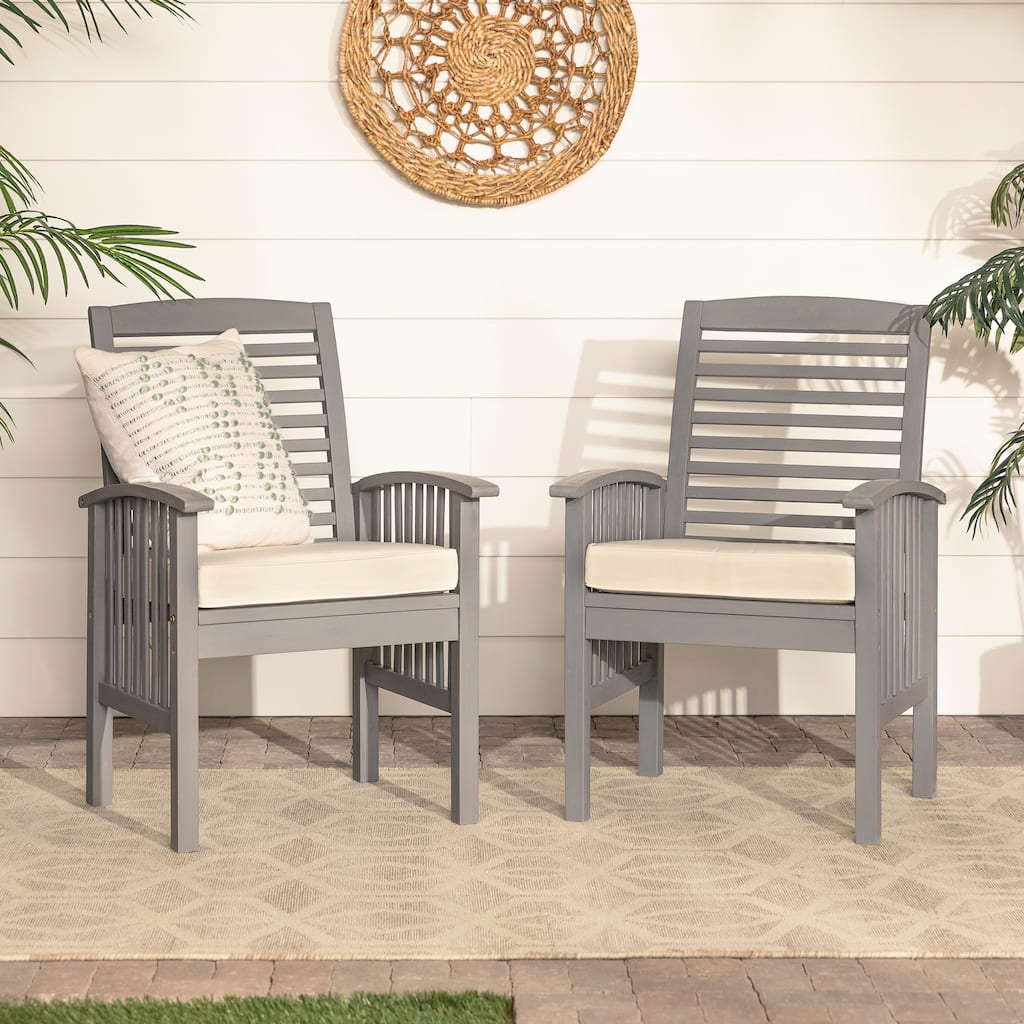Middlebrook Surfside Acacia Wood Cushioned Outdoor Chair (Set of 2)