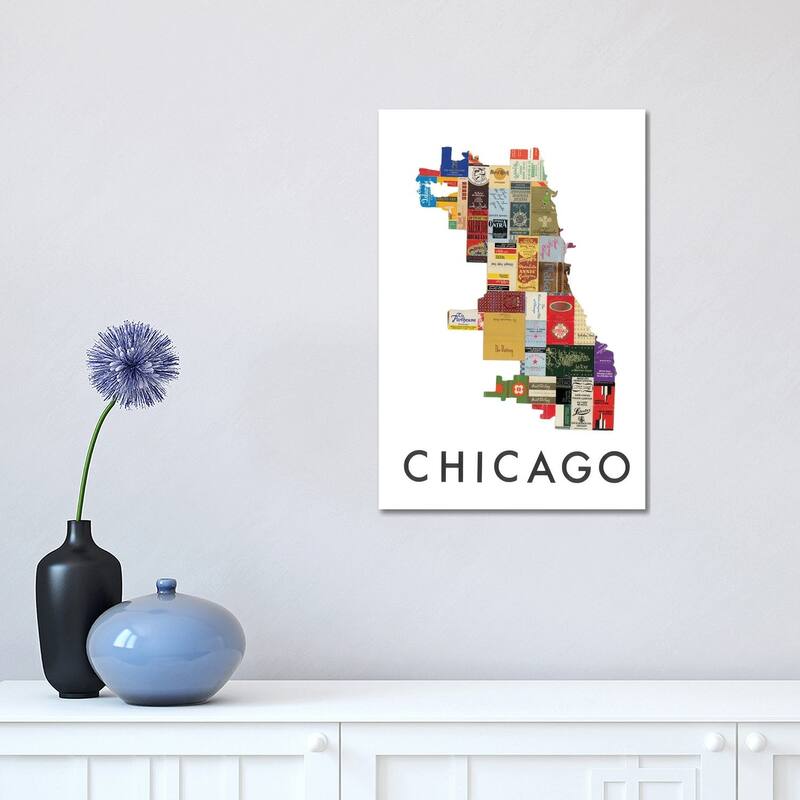 iCanvas "Chicago Matchbook" by Paper Cutz Canvas Print - 18x12x1.5