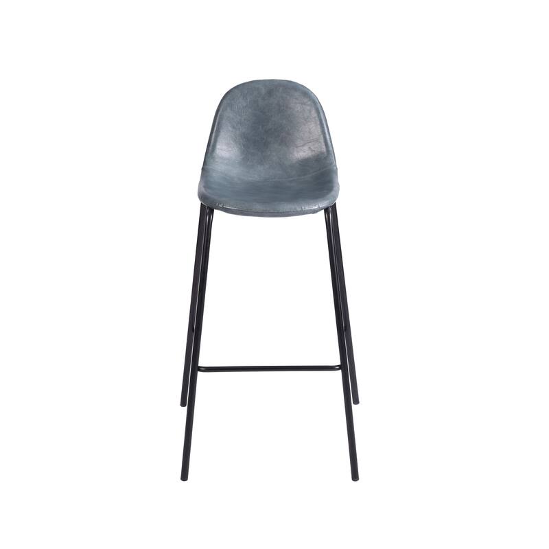 Porthos Home Tuca Bar Stools Set Of 2, PU Leather Upholstery, Iron Legs