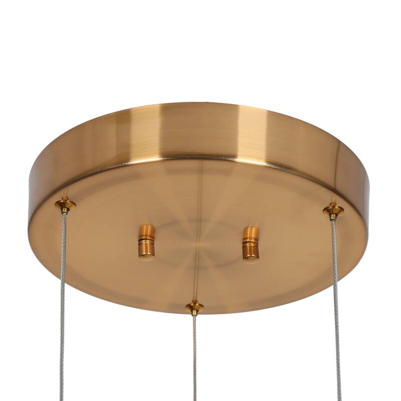 Modern LED 3-Light Gold Chandelier Cluster Island Pendant for Kitchen Island - D12" x H76" Max