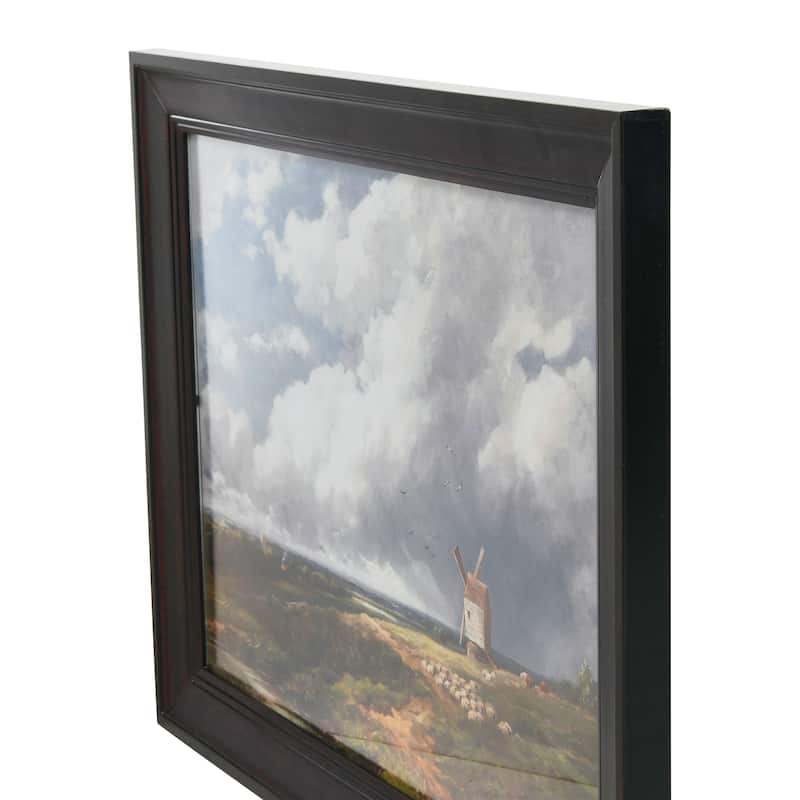 Coastal Landscape Wall Art with Black Frame and Glass Cover