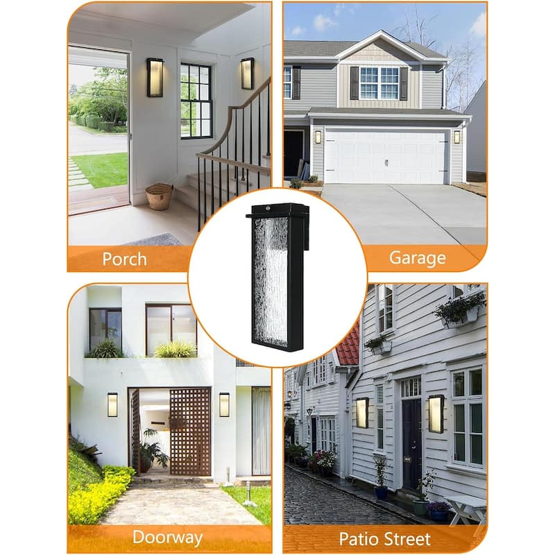 Outdoor Light Fixture Wall Light, Wall Lantern Outdoor Wall Sconce, Integrated LED Porch Light for Patio, Doorway