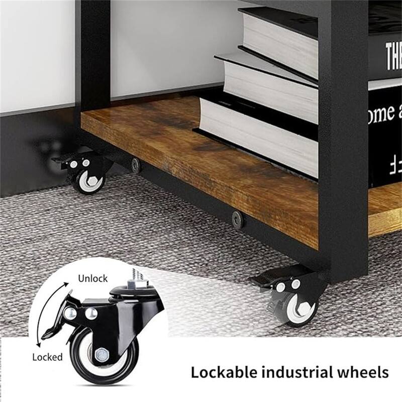 2 Tier Laser Printer Stand,23.6''x23.6''x12.6'' Large Printer Table - 23.6''x23.6''x12.6'' 