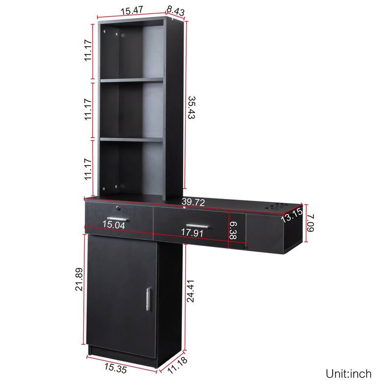 Modern simple hair desk,multi layer storage,large storage space,wooden cabinets are easy to clean, good hardness