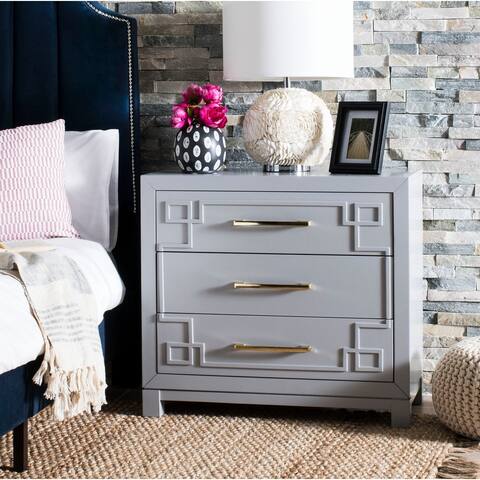 SAFAVIEH Raina 3 Drawer Chest - Grey / Gold
