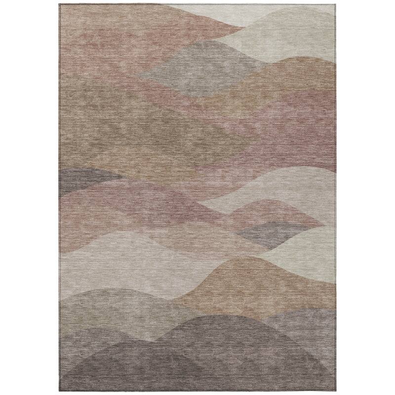 Machine Washable Indoor/ Outdoor Modern Horizon Chantille Rug