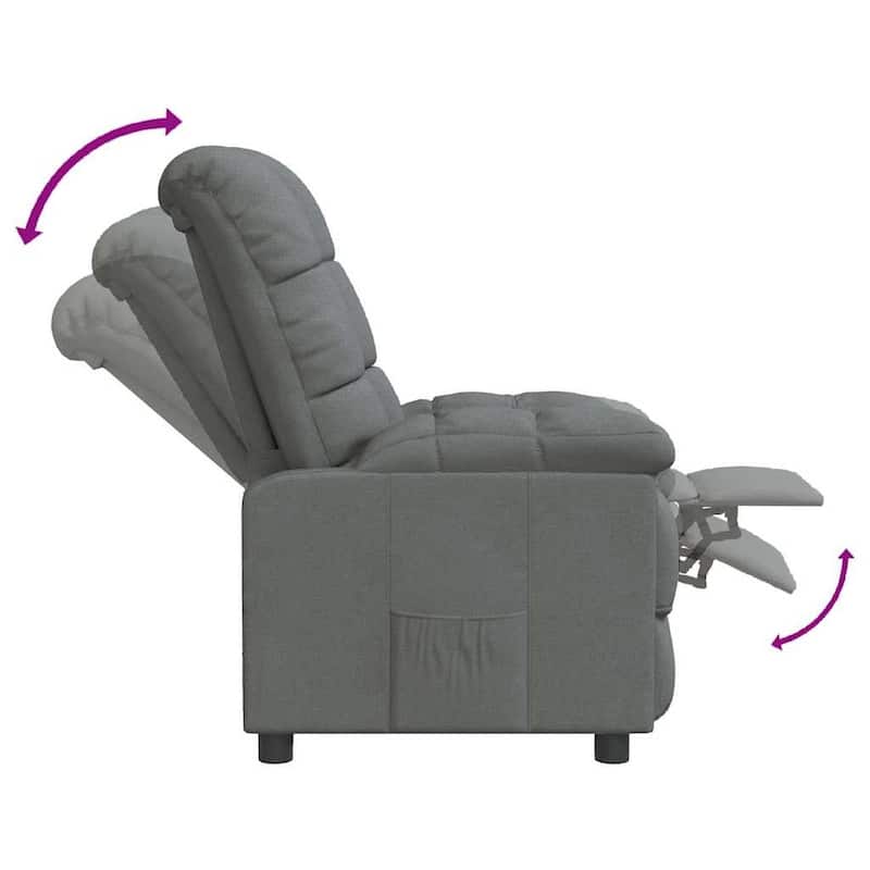vidaXL Recliner Dark Gray Fabric - 29.1" x 38.9" x 40.1"