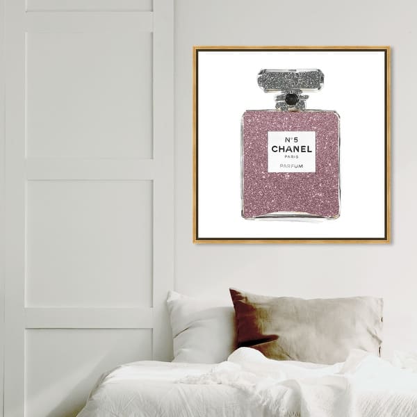 Oliver Gal 'Pink Classic Number 5' Fashion and Glam Wall Art Framed Canvas  Print Perfumes - Pink, Gray - Bed Bath & Beyond - 31794805
