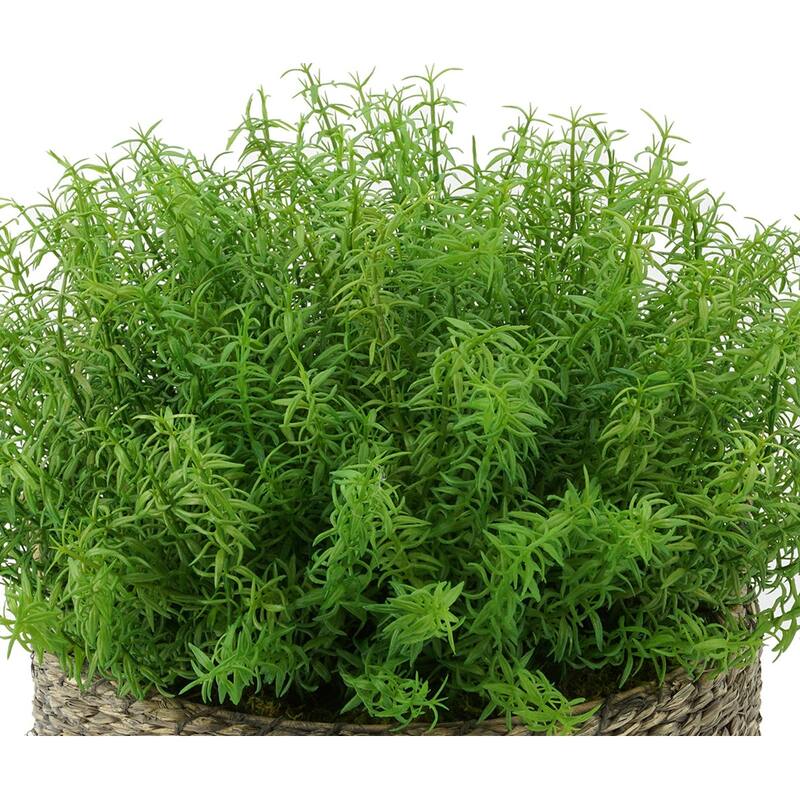 Faux Rosemary Grass in Large Seagrass Tray Basket