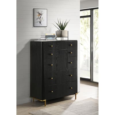 Anser Black 5-drawer Chest