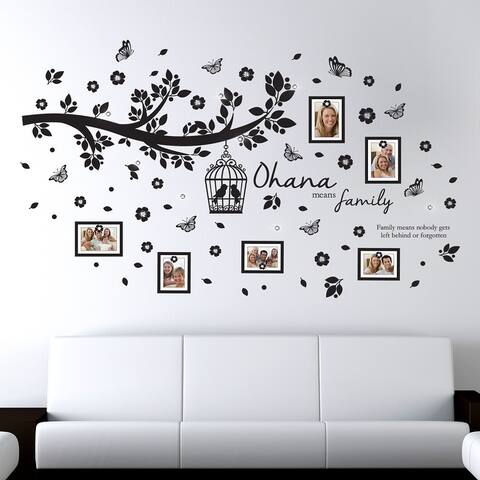 Walplus Family Tree Photo Frame Birdcage Butterfly Wall Stickers Decor