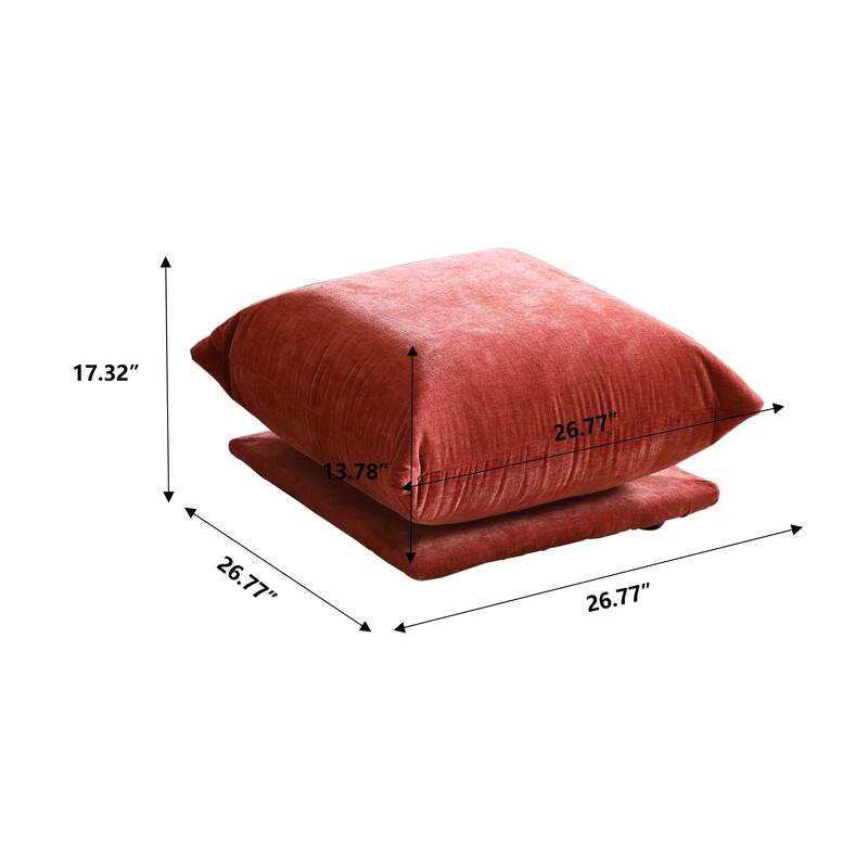 Chenille Fabric Upholstered Ottomans