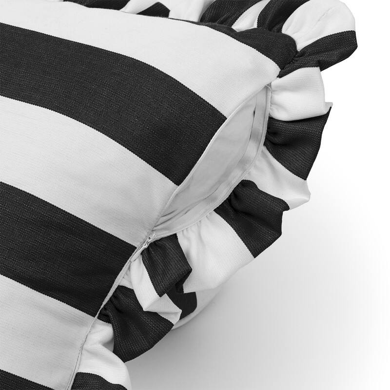 Sherry Kline Cabana Stripe Indoor/Outdoor Set of 2 18" Filled Ruffle Pillow