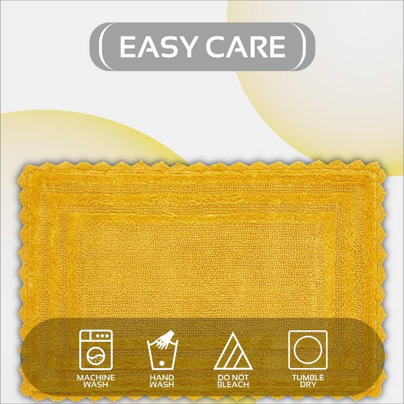 Better Trends Bath Rugs Set 100% Cotton Soft & Water Absorbent Tufted Bathroom Rug for Shower, Sink Bath Mats Lilly Crochet