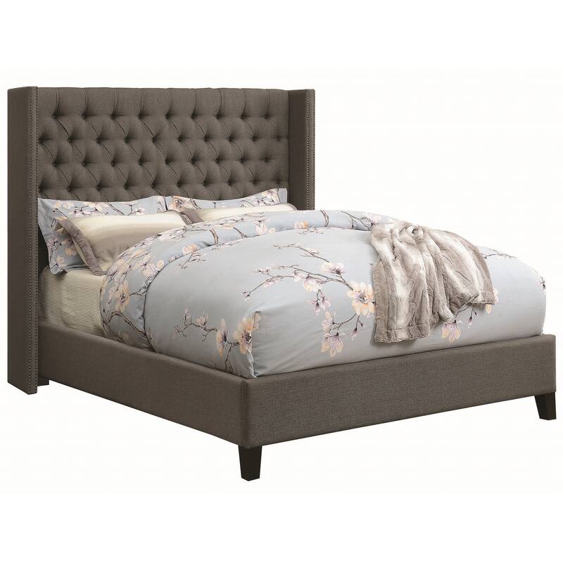 Copper Grove Diego Demi-wing Button-tufted Grey Upholstered Bed