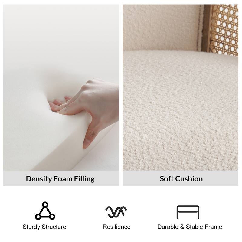 Danilo Farmhouse Rattan Solid Wood Armchair with Solid Wood Legs Set of 2 by HULALA HOME