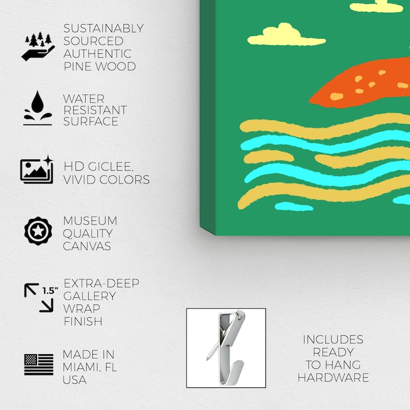 Wynwood Studio Canvas Nautical and Coastal Islands Edge Verde Green and Tropical Wall Art Canvas Print