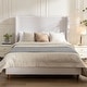 preview thumbnail 1 of 5, Harper Tall Headboard Upholstered Bed Ivory Canvas - King