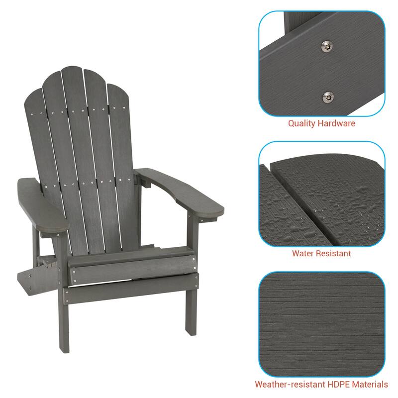 BONOSUKI 2pcs Outdoor Adirondack Chair,HIPS Patio Chair Set