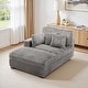 preview thumbnail 135 of 174, 41" W Plush Corduroy Chaise Lounge with Pillows