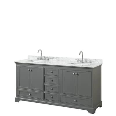 Wyndham Collection Deborah 72" Free Standing Double Vanity Set with
