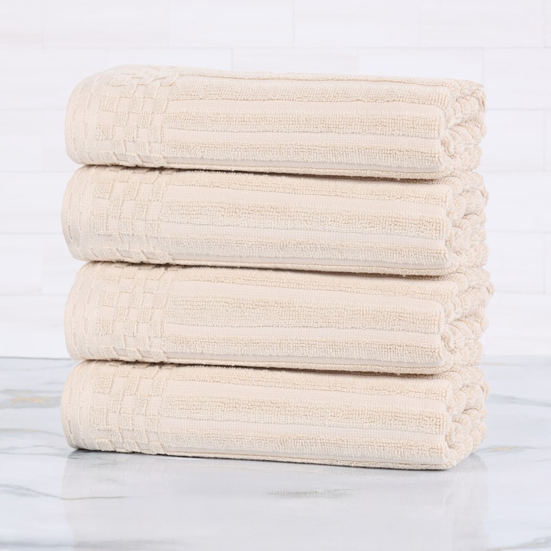 Superior Soho Ribbed Cotton Hand Towel Set of 4