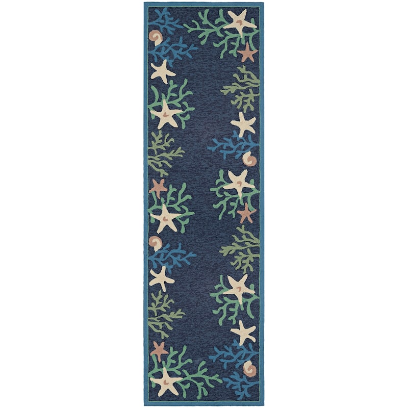 Dream Decor Rugs Picadilly Coral Reef Blue Green Outdoor Area Rug