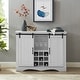 preview thumbnail 4 of 25, Rustic 47-inch Bar Cabinet with Sliding Barn Door White
