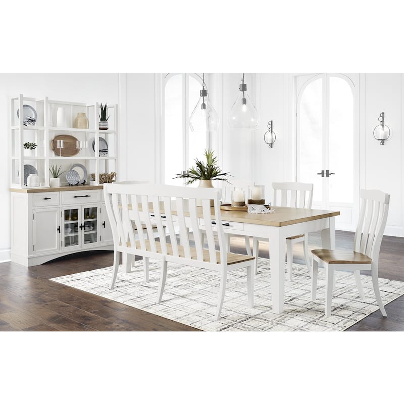 Signature Design by Ashley Ashbryn White/Natural Dining Double Chair - 52.88" W x 20.38" D x 40.5" H