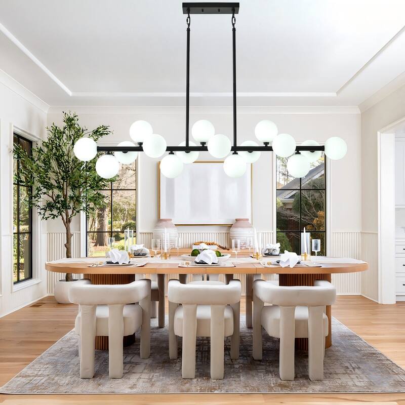 55in Modern Linear Chandeliers Large Pendant Lights Kitchen Island Lighting 16-Light Mid Century Sputnik Chandeliers