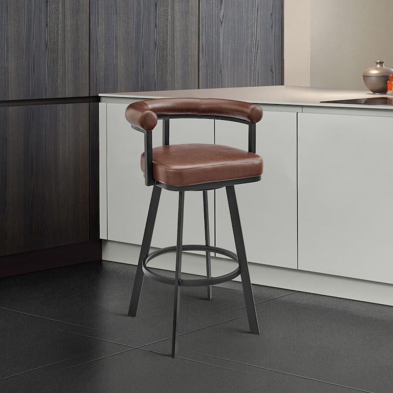 Magnolia Swivel Counter and Bar Stool - Brown - Counter Height
