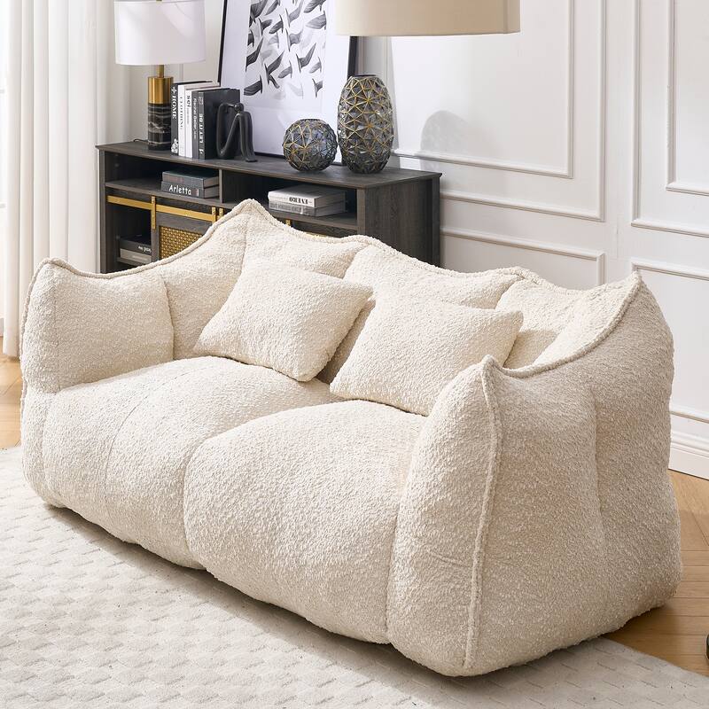 Giant Bean Bag Loveseat Sofa with Armrest for Living Room