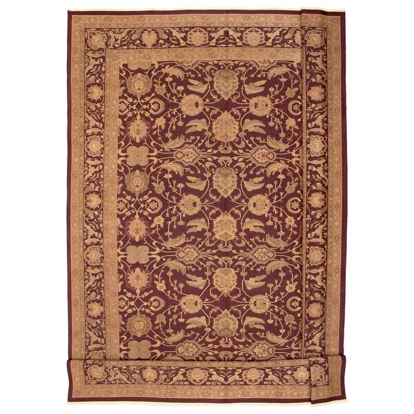 ECARPETGALLERY Flat-weave Dynasty Dark Burgundy Wool Tapestry