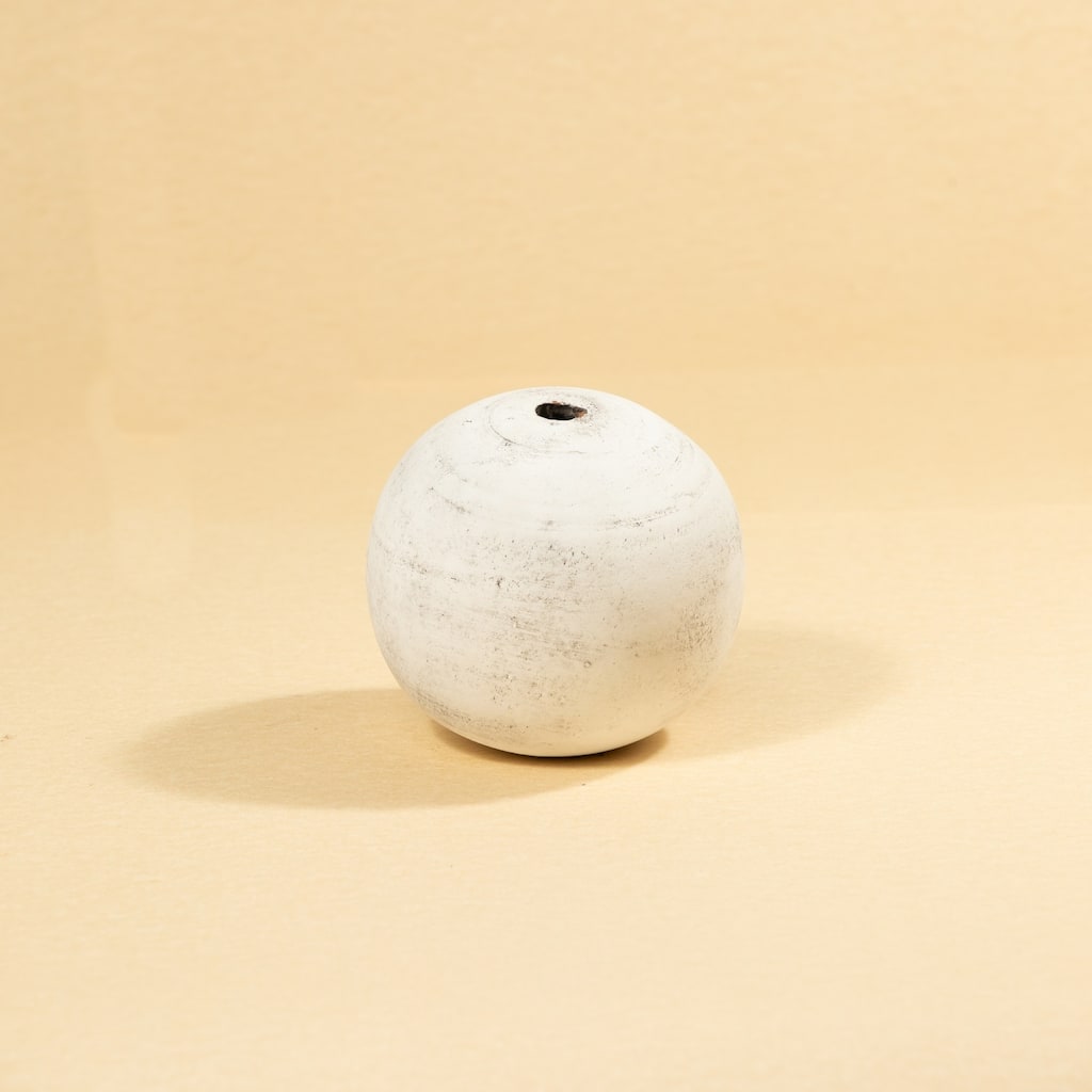 Medium Clay Sphere Tabletop Decoration - 16" - White