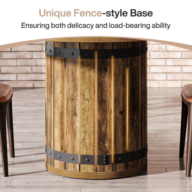 39.37-Inch Round Conference Table, Farmhouse Meeting Room Table