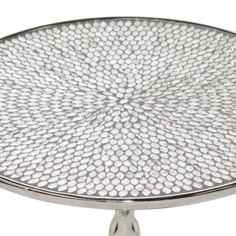 Aluminum Metal Accent Table - Silver - Roche River Decor - 16"Wx16"Lx20"H