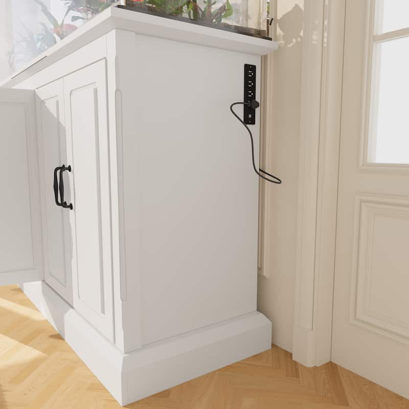 Rossetta 2-in-1 Modern Stylish Design Heavy Duty Fish Tank Stand with 4 Cabinets, Charging Station