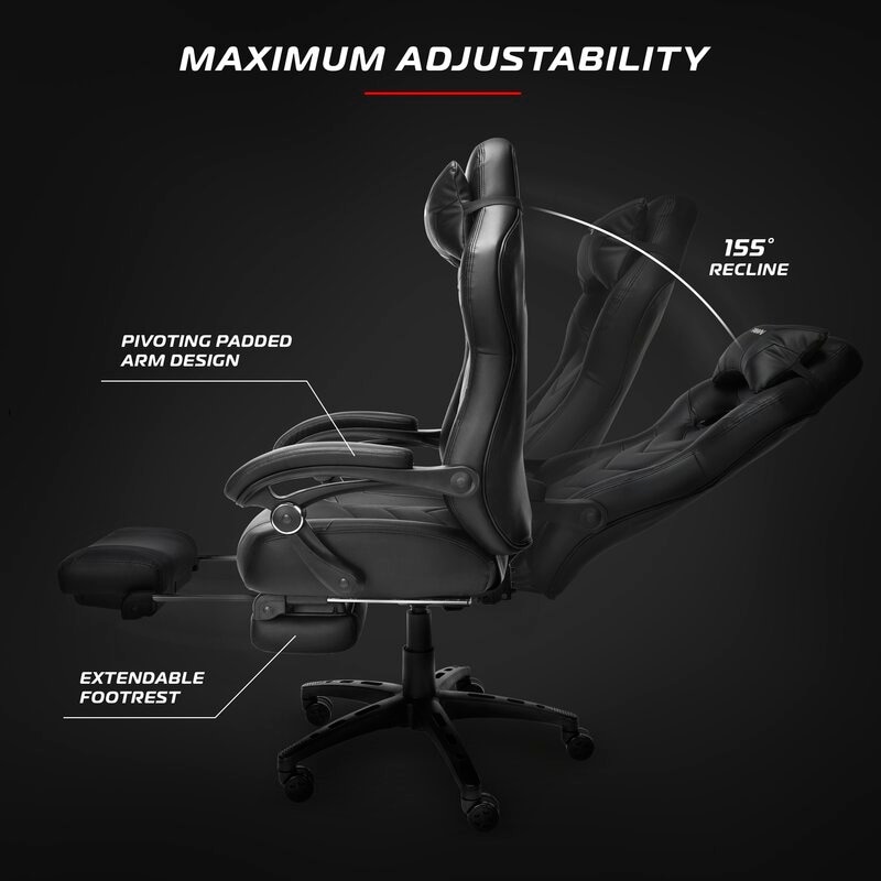 RESPAWN 110 Pro Gaming Chair Gaming Chair With Footrest Reclining Gaming Chair Video Gaming Computer Desk Chair Adjustable Desk Chair Gaming