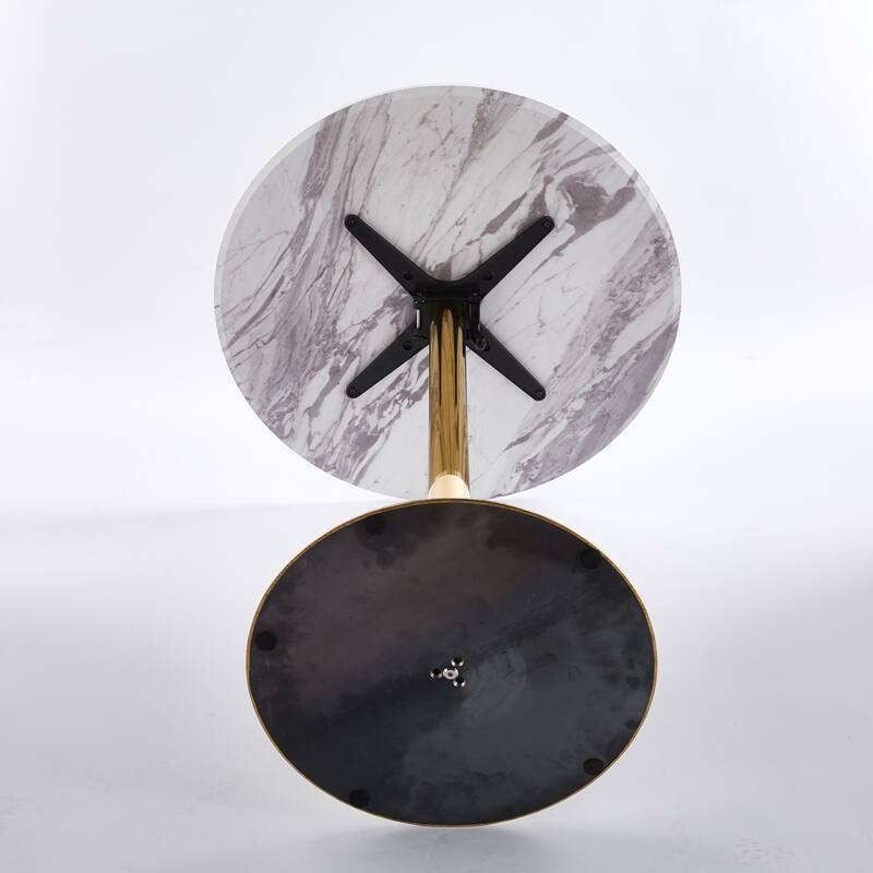 Folding Round Bar Table for 2-4 People, Tulip Bar Table with MDF Top & Metal Pedestal Base, Leisure Table for Small Space