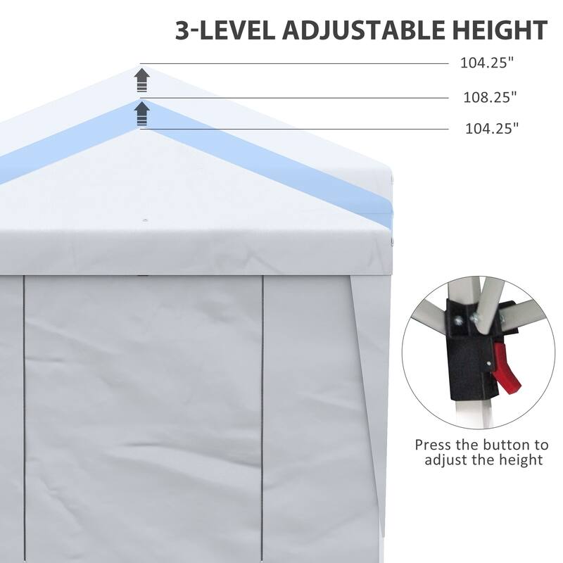 10'x19.5' Adjustable Pop Up Canopy Tent with Sidewalls, Double Doors & Wheeled Carry Bag for Outdoor Events