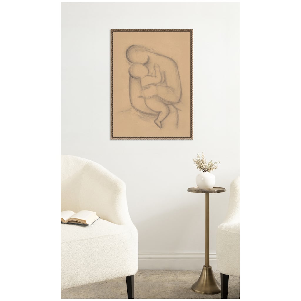 Kate and Laurel Mother with Child in her Arms Mikulas Galanda by Nostalgia Prints Framed Canvas Wall Art Print