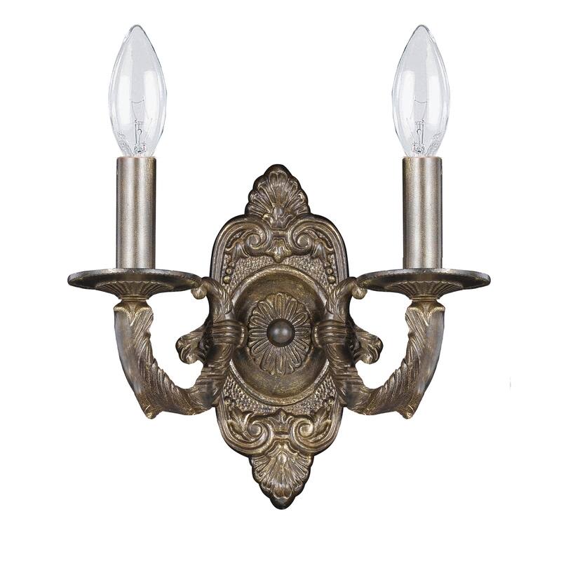 Paris Market 2 Light Venetian Bronze Sconce - 10'' W x 9.5'' H x 5'' D - 10'' W x 9.5'' H x 5'' D