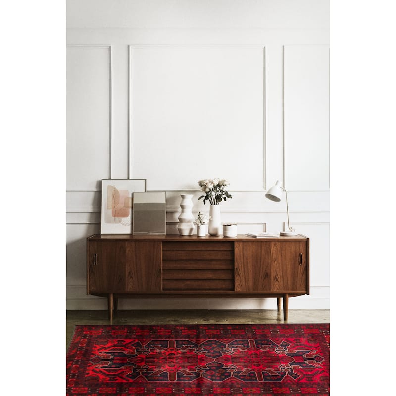 Teimani Red Rug 3'9" x 6'9" - 3'9 x 6'9