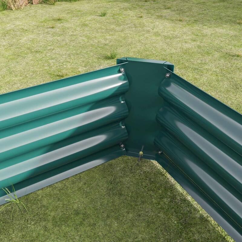 Large Galvanized Metal Raised Garden Bed Open Bottom Rust-Resistant
