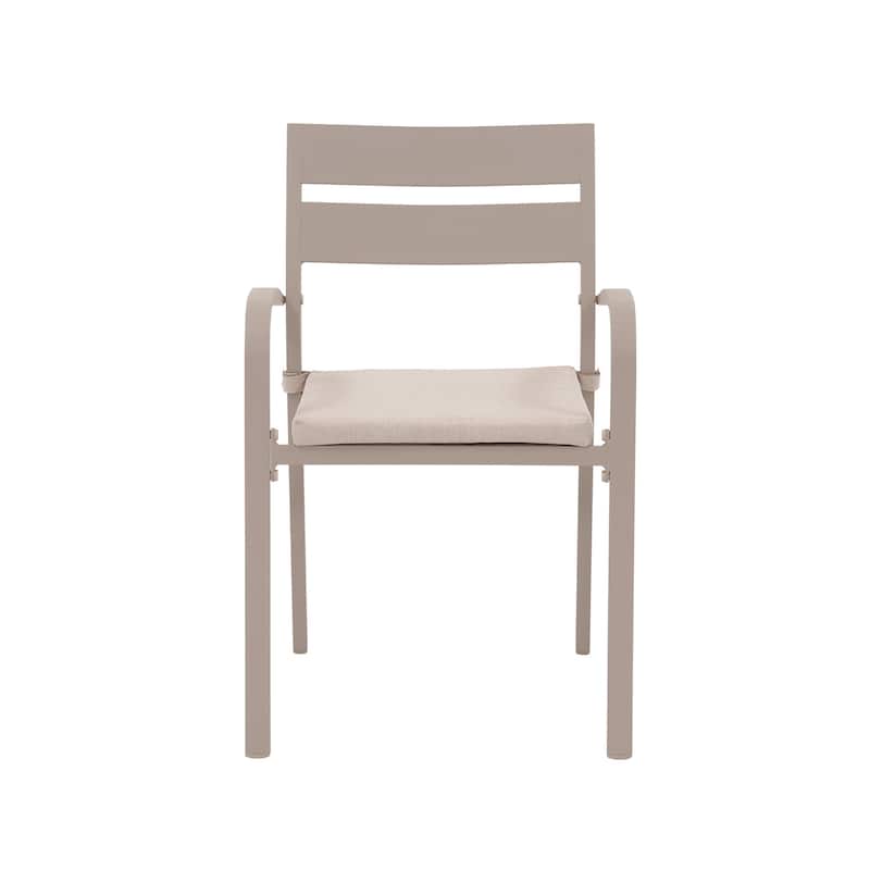 Outdoor 9-piece Aluminum Dining Set Stackable Chairs and Extendable Table