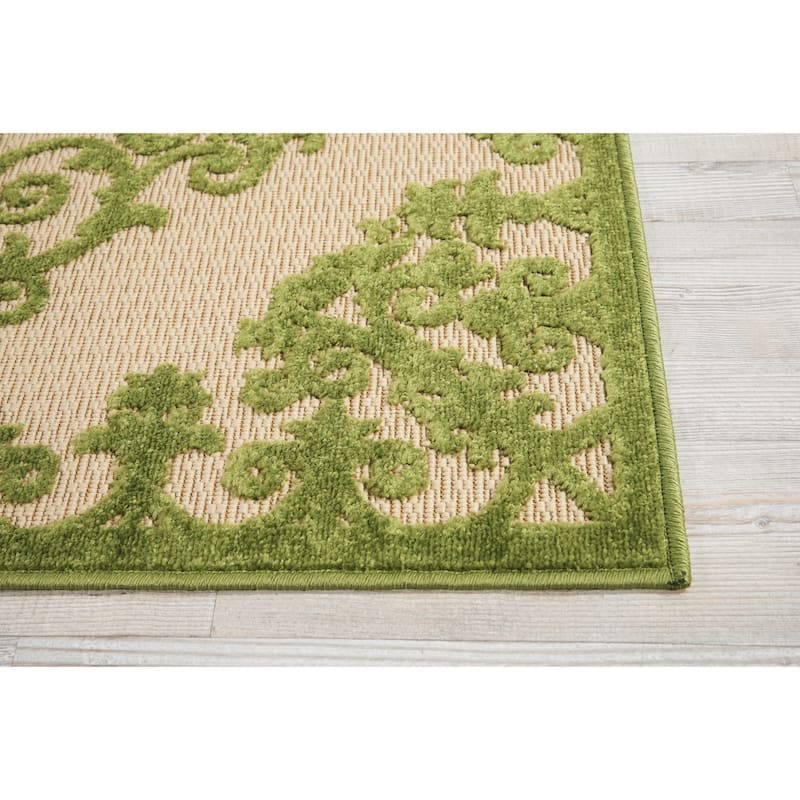 Nourison Aloha Modern Medallion Scroll Indoor / Outdoor Area Rug