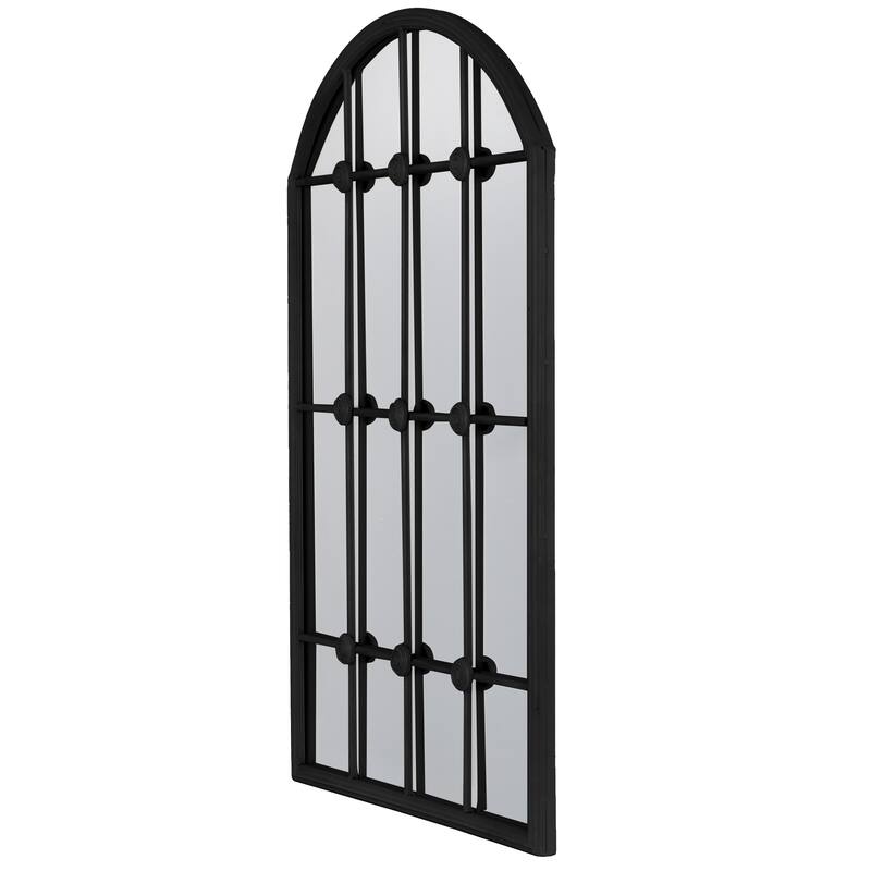 Taylor Black Window Pane Wall Mirror - 20 x 32" - Painted Black Metal