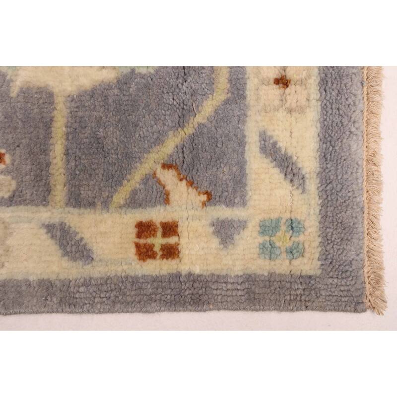 ECARPETGALLERY Hand-knotted Modern Oushak Grey Wool Rug - 7'11 x 9'11