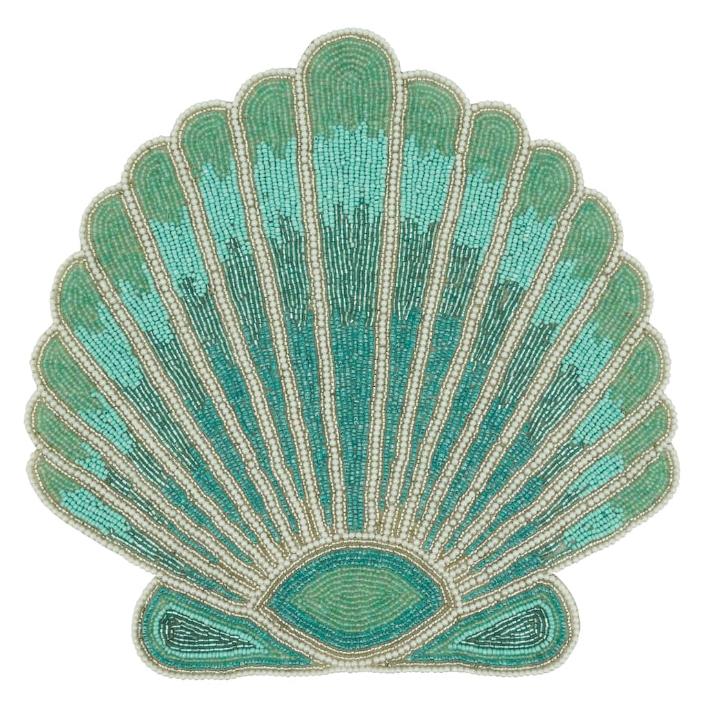 Sea Shell Beaded Design Table Placemats (Set of 4) - 15"